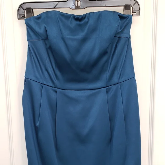 Express satin strapless dress teal size 6 - Picture 3 of 3